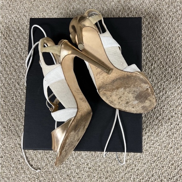 Alejandro Ingelmo Metallic Rose and Suede Heels - Picture 5 of 7